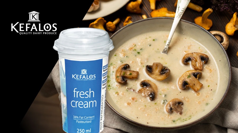 Creamy Mushroom Soup with Kefalos Fresh Cream